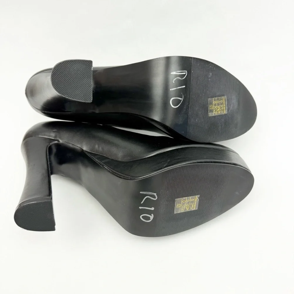 Demonia Dolly-50 Mary Jane Platform Heels Black Vegan Leather Goth Grunge Punk